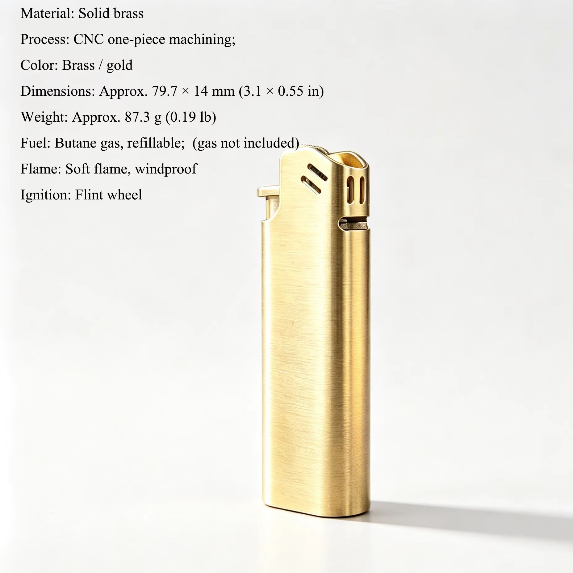 CNC Brass Butane Lighter Flint - Fire Starting Kit 评论和价格