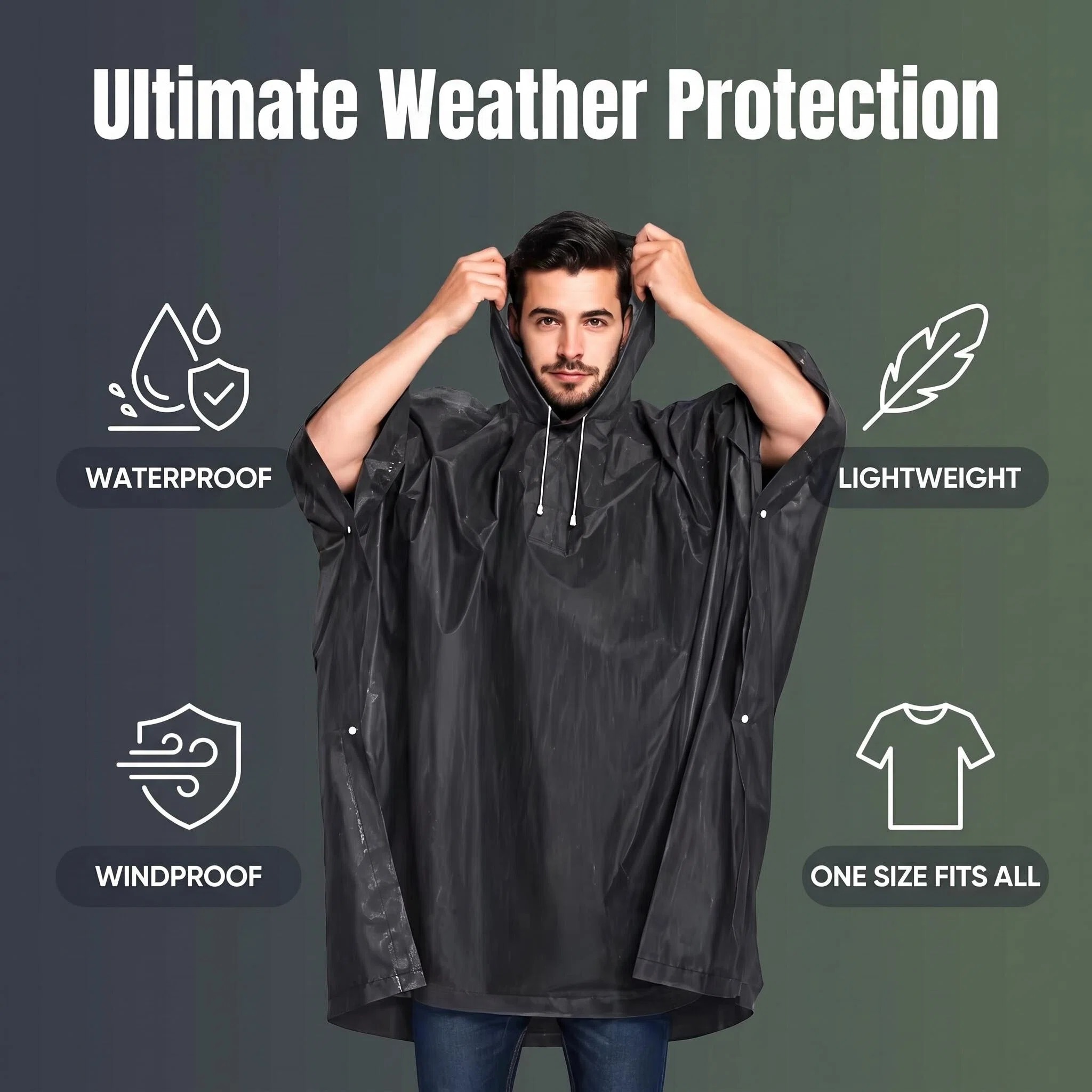 Outdoor 3 in 1 Tactical Rain P - Emergency Poncho Rain 评论和价格