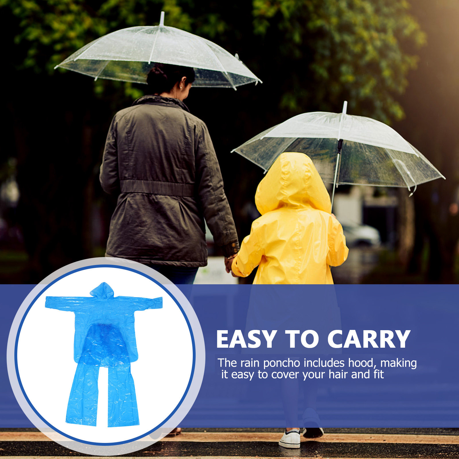 Transparent Rain Poncho Set Pl - Emergency Poncho Rain 评论和价格